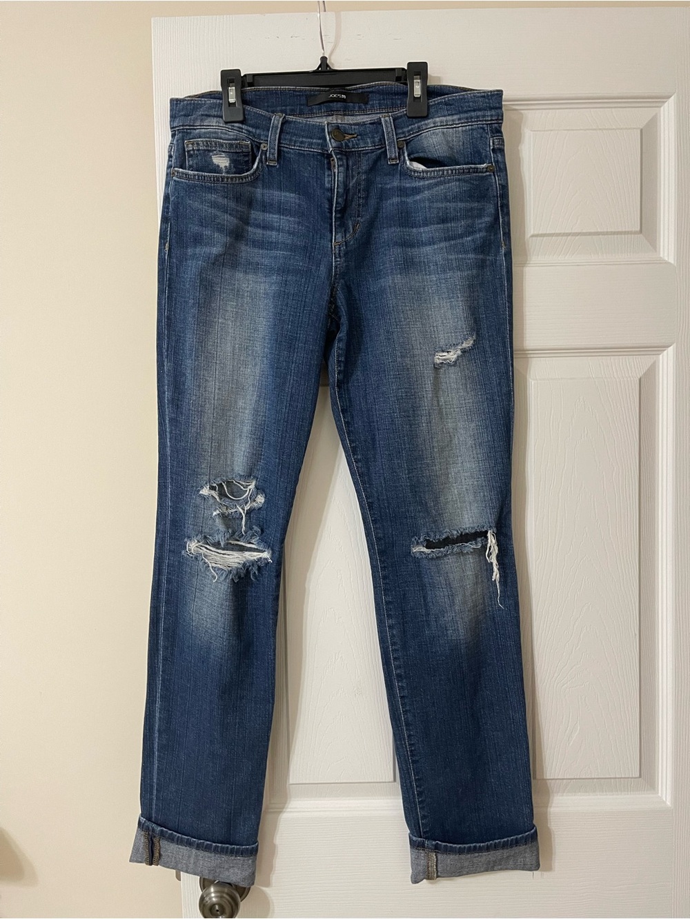 Joe’s jeans distressed straight leg denim